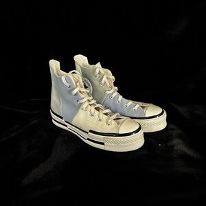 Converse High-Top Sneakers in Blue and Cream